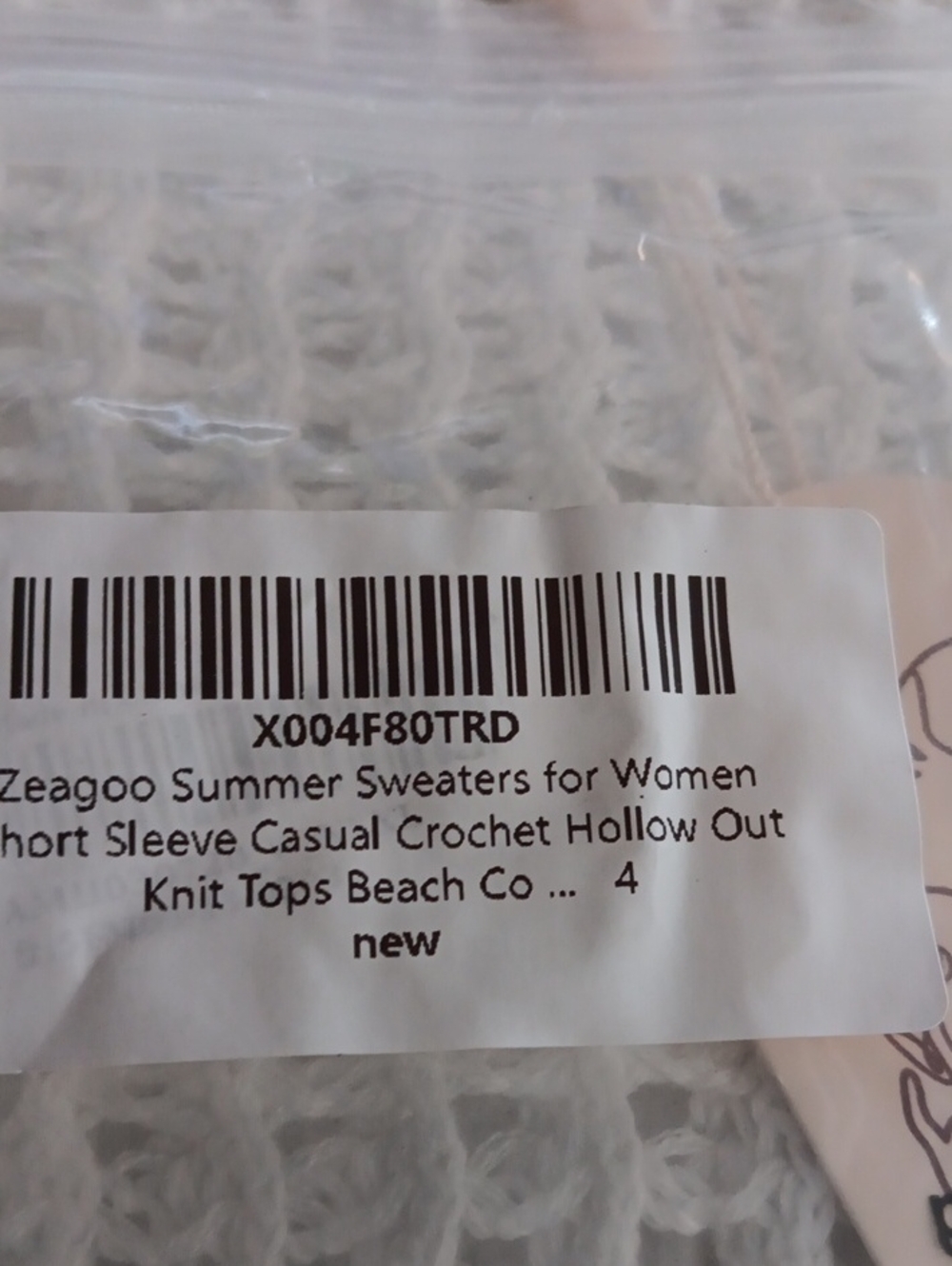 Zeagoo White Crochet Hollow-Out Knit Top